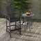 Costway Outdoor HDPE Bar Height Stool Patio Tall Chair Armrest Footrest All Weather Navy/Turquoise/Grey/Black